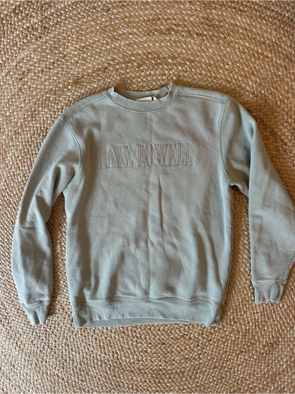 Embroidered Crewneck Sweatshirt - Sage Green